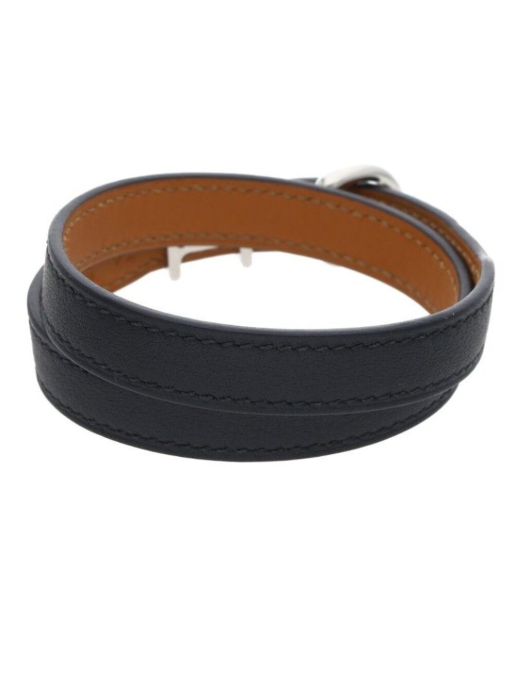 Hermes Trench Black Swift Leather Bracelet T4
